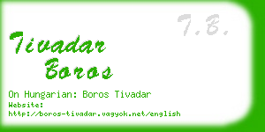 tivadar boros business card